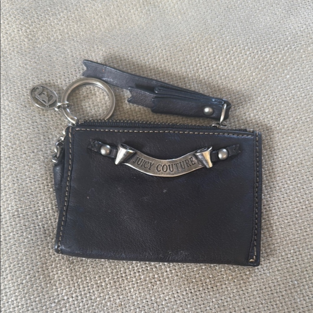 Juicy Couture Black Leather Keychain Wallet